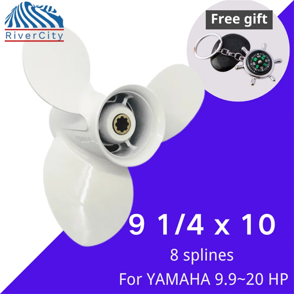 

Outboard Propeller For Yamaha 9.9hp 15hp 20hp 9 1/4x10 Boat Aluminum Alloy Screw 3 Blade 8 Spline Marine Engine 63V-45952-10-EL