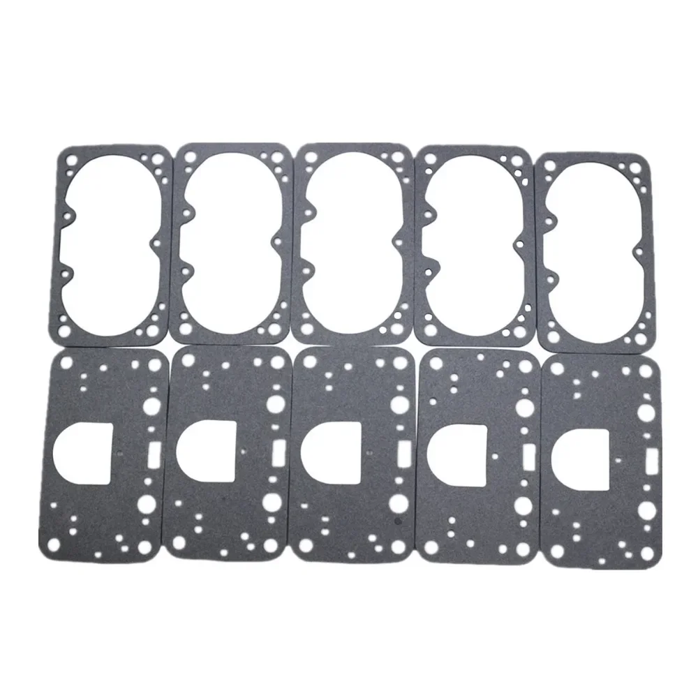 Carburetors 5 Float Bowl Gaskets and 5 Metering Block Gasket for Holley QFT AED 390-1050 Double Pumper 2 Circuit Carburetors