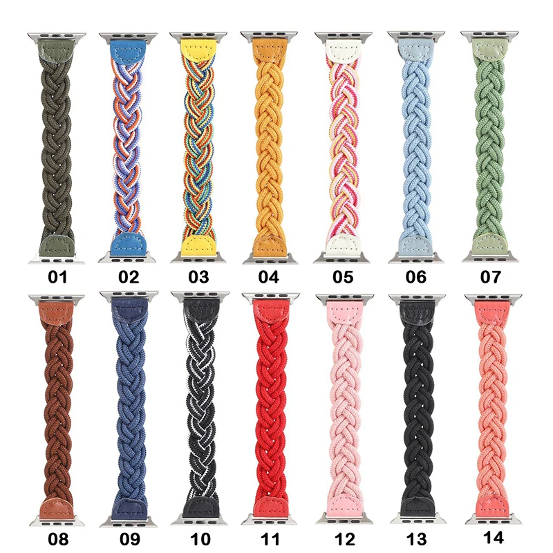 Applicable to apple watch bowl band 38mm 40mm 42mm 44mm braided elastic watchband Iwatch7 Fried Dough Twists braided watchband