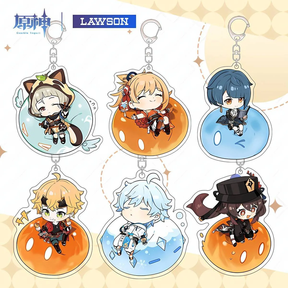 

4cm Genshin Impact Game Figure Hutao Naganohara Yoimiya Xingqiu Chongyun Acrylic Keychain Cute Pendant Accessories Gift