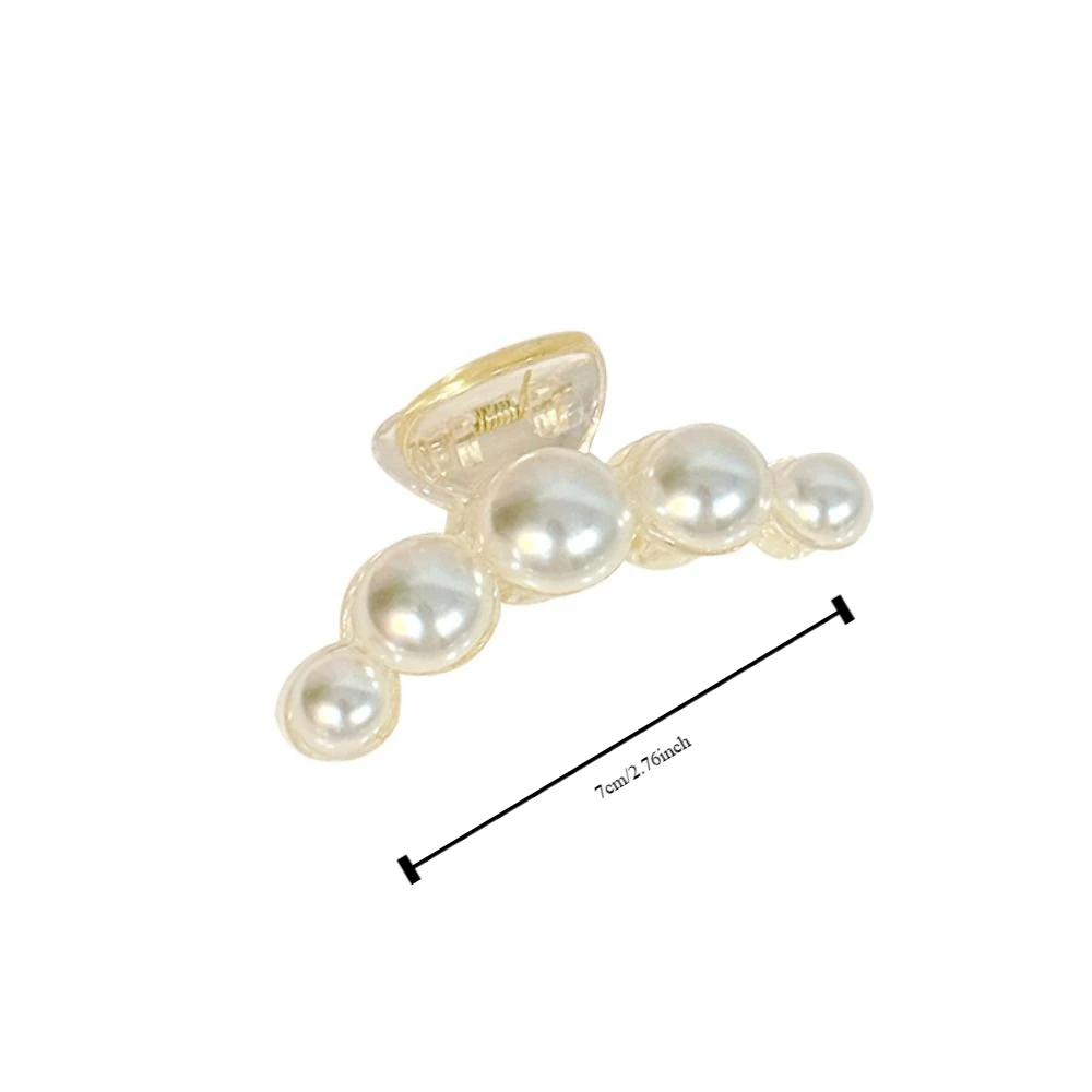 Headdress Geometric Pearl Hair Claw Acrylic White Sweet Shark Clip Hairgrips Hair Clip Hair Crab Clip Party