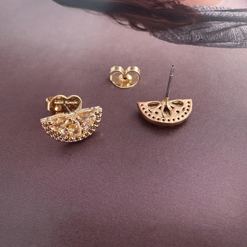 

New fashion simple geometric fan-shaped semi-circular texture earrings popular earrings jewelry female
