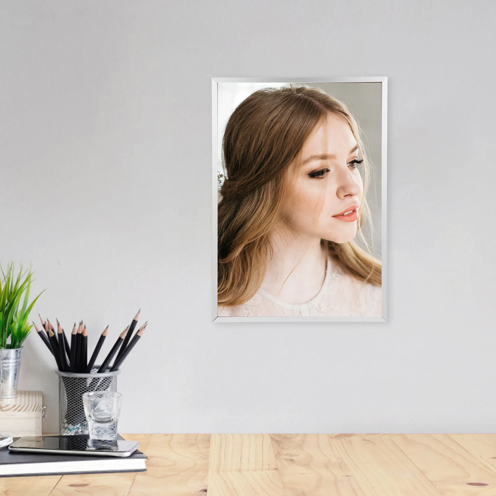 Aluminum Alloy Photo Frame Stable Structure Rounded Corner Home Office Tabletop Poster Frame Exquisite Wall Display