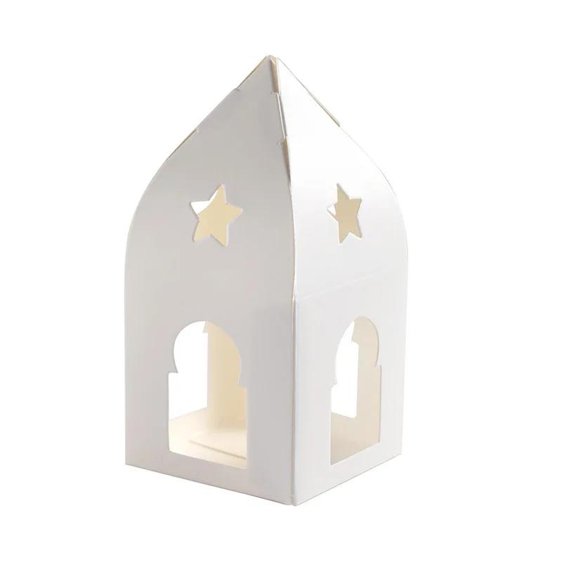 10pcs Ramadan Candy Gift Box Hollow Star Moon Eid Mubarak Cookie Gift Packaging Box Islamic Muslim Festival Party Gifts Supplies