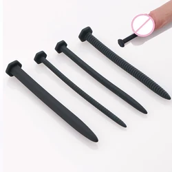 6mm 8mm 10mm 12mm For Men Nail Penis Plug Urethral Sounds Dilator Soft Silicone Urethral Screw Insert Rods Sounding Sex Toys 18