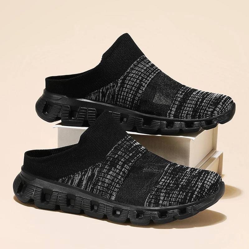 

Мужская прогулочная обувь с полуперетаскиванием, стильные повседневные кроссовки для прогулок на открытом воздухе, дышащие, нескользящие, универсальные спортивные кроссовки на плоской подошве для отдыха, мужские