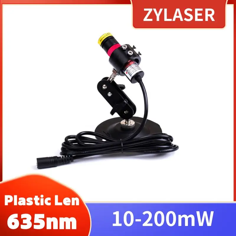 Plastic Lens 18X65mm Focusable 635nm Red Line/Cross Line Laser Diode Module with Adapter&EU Holder for Positioning Cutting