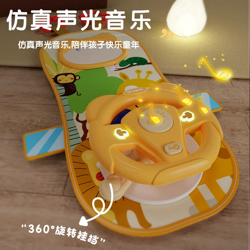 Stuurwiel voor kinderen Leuke achterbank Simulatie Rijden met muzikaal geluid Simulatie Stuurwiel Vroeg leren Zintuiglijk spel Speelgoed