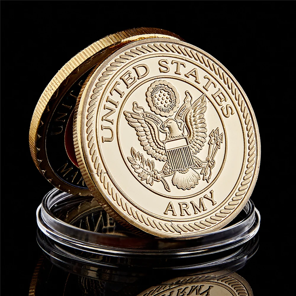 United States Screaming Eagles Army 101st Airborne Division Gold Plated Souvenir Coin Collection