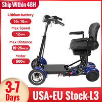 Four-wheeled Elderly Electric Scooter, Portable, Travelling, 48V18AH Lithium Battery With Long Battery Life With Basket