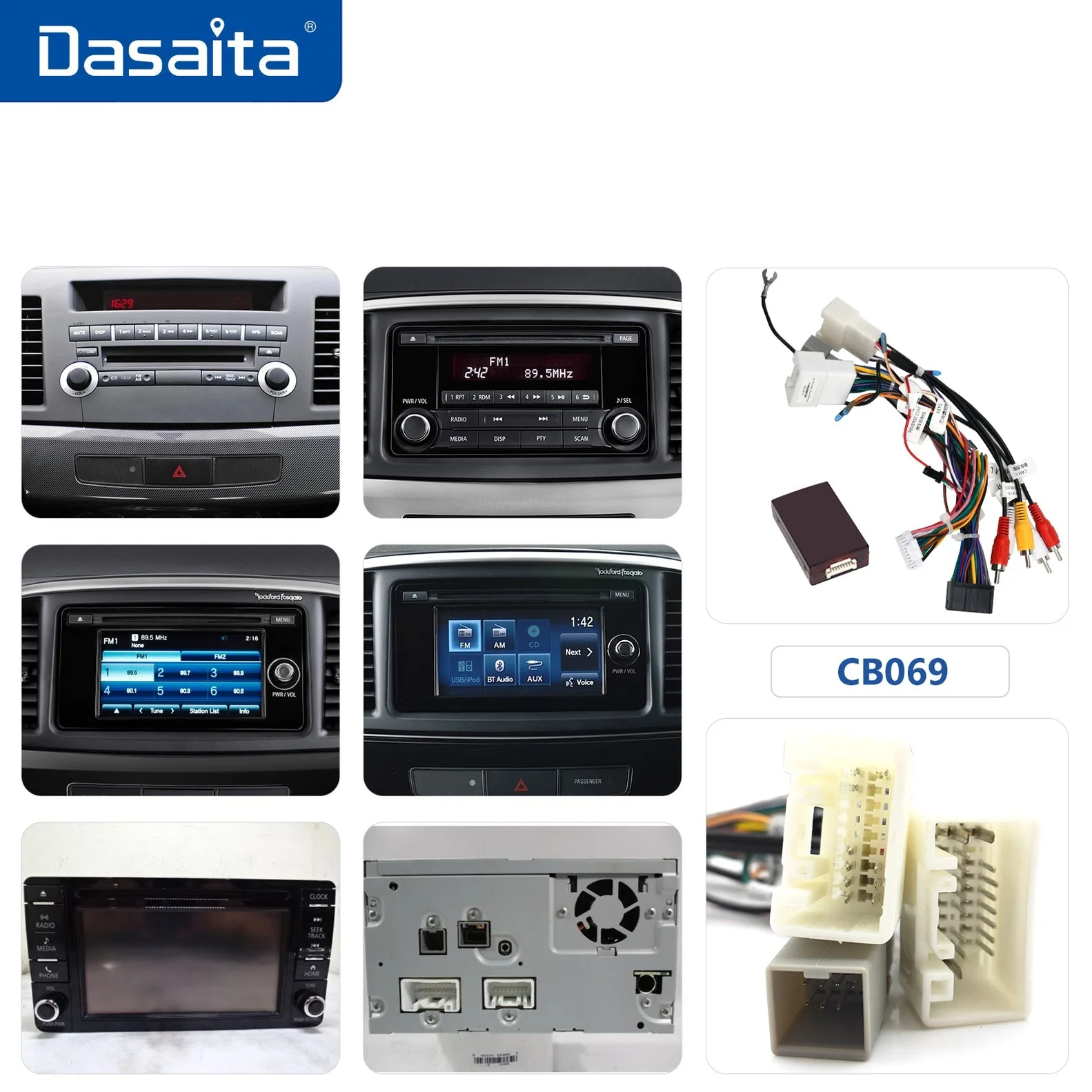 

Dasaita Car Radio Canbus Adapter Power Cable for Mitsubishi Lancer Outlander Pajero ASX CB069