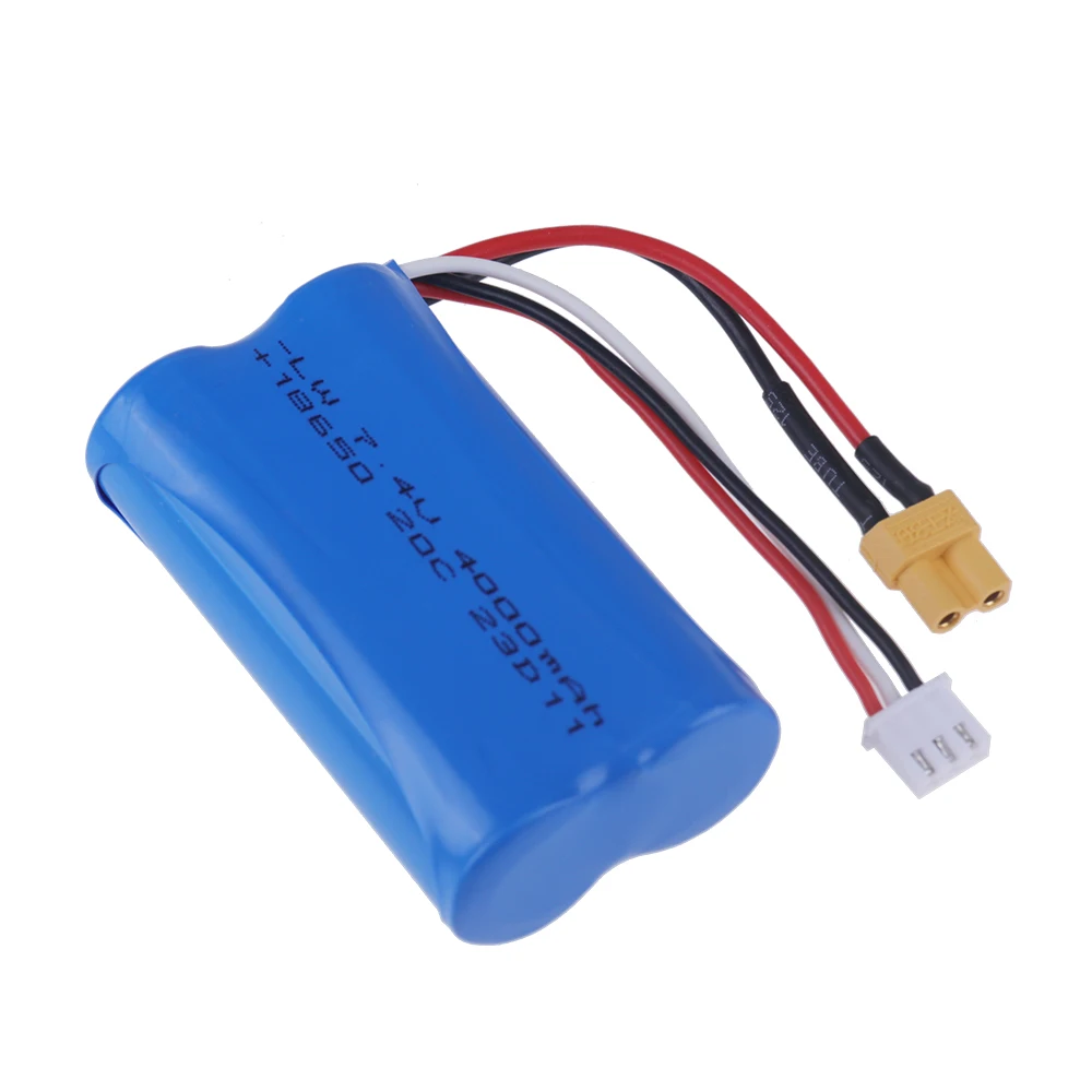 Akumulator litowo-jonowy 7,4 V 4000 mAh XT30 do elektrycznej koparki budowlanej HUINA 1580 1583 580 550 582 1/14 RC