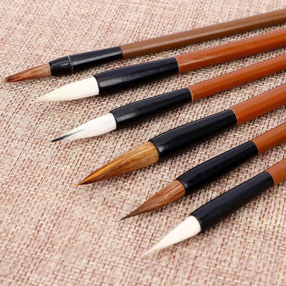 Clouds White Calligraphy Wrinting Brush Bamboo Practice Writing Brush Wolf's Hair Traditional Chinese Calligraphy Writing Brush