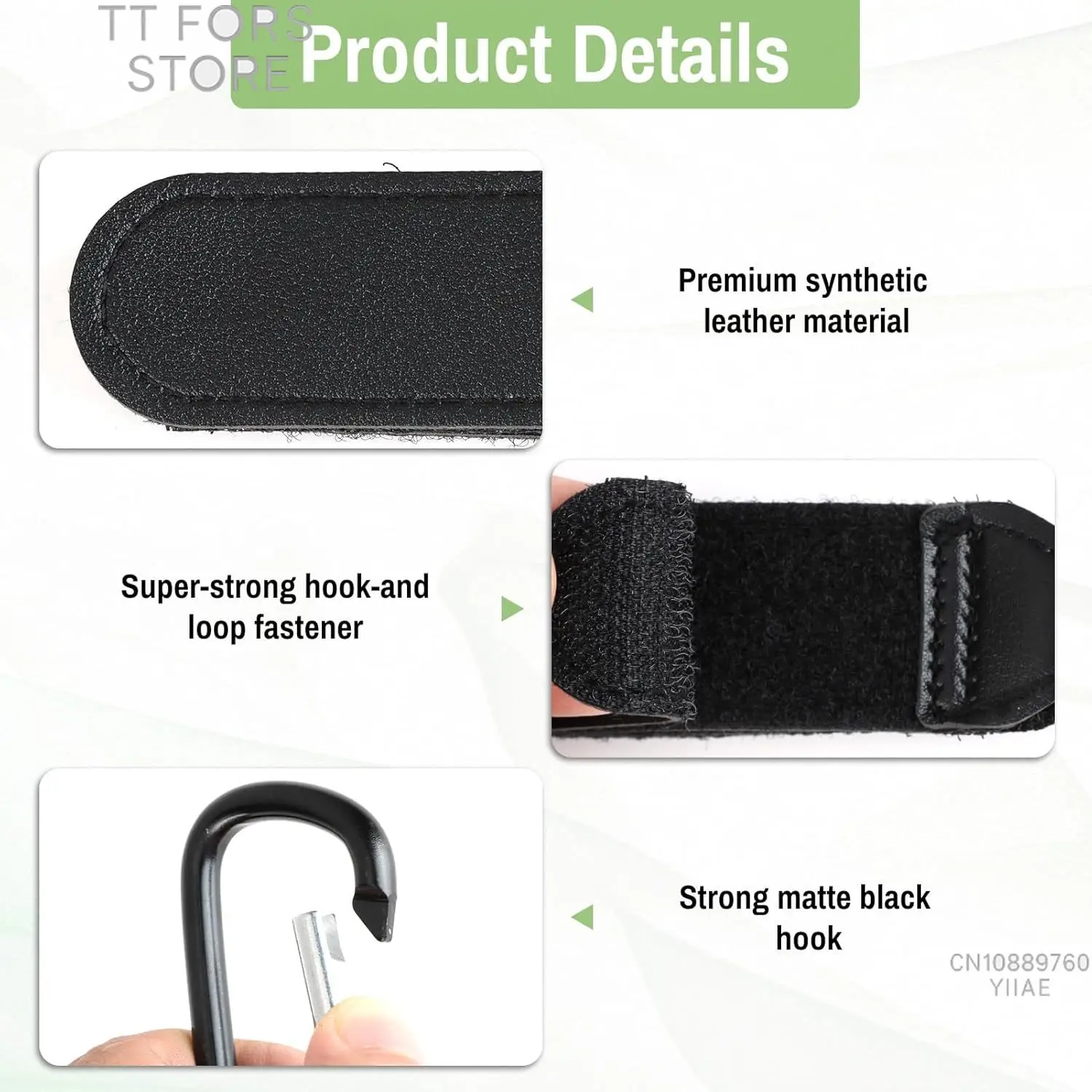 خطافين لعربة الأطفال من جلد البولي يوريثان، سعة تحميل 30 كجم تدور 360 درجة، مناسبة لعربات الأطفال وما إلى ذلك