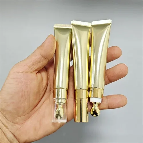 Tubo suave con cabezal de masaje de Metal para loción/suero de ojos, paquete vacío de 20/40/100ml para champú DIY, loción cosmética de viaje