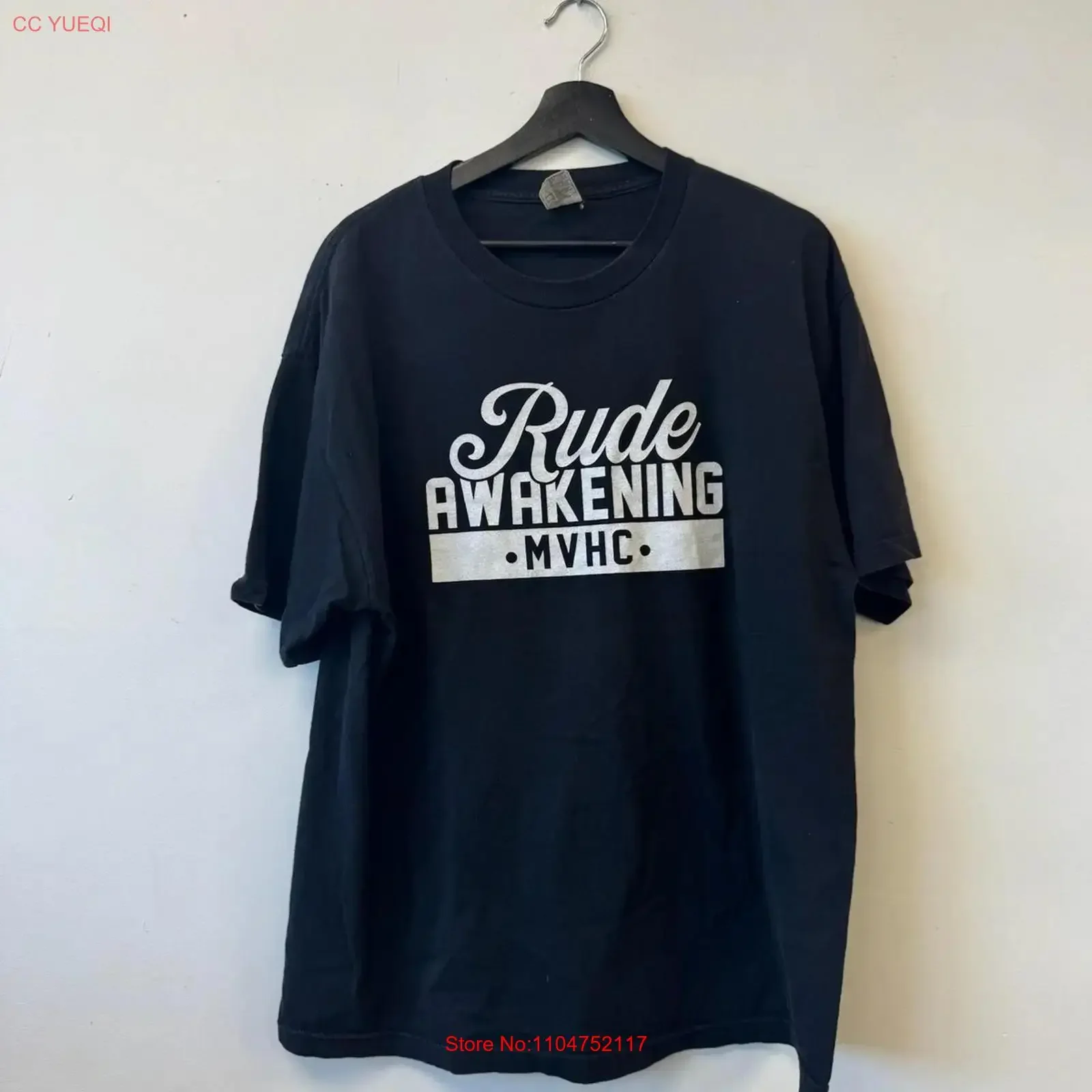 Rude Awakening T Shirt Mens XL Black MVHC Crucified Hardcore long or short sleeves vintage Washed Stylish Casual