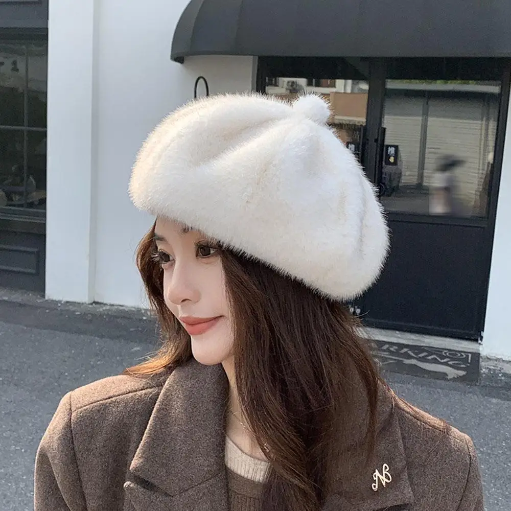 

Autumn Winter Beret Hat Autumn Winter Women British Hepburn Stylish Artist Flat Cap Solid Color Painter Hats Retro Newsboy Caps