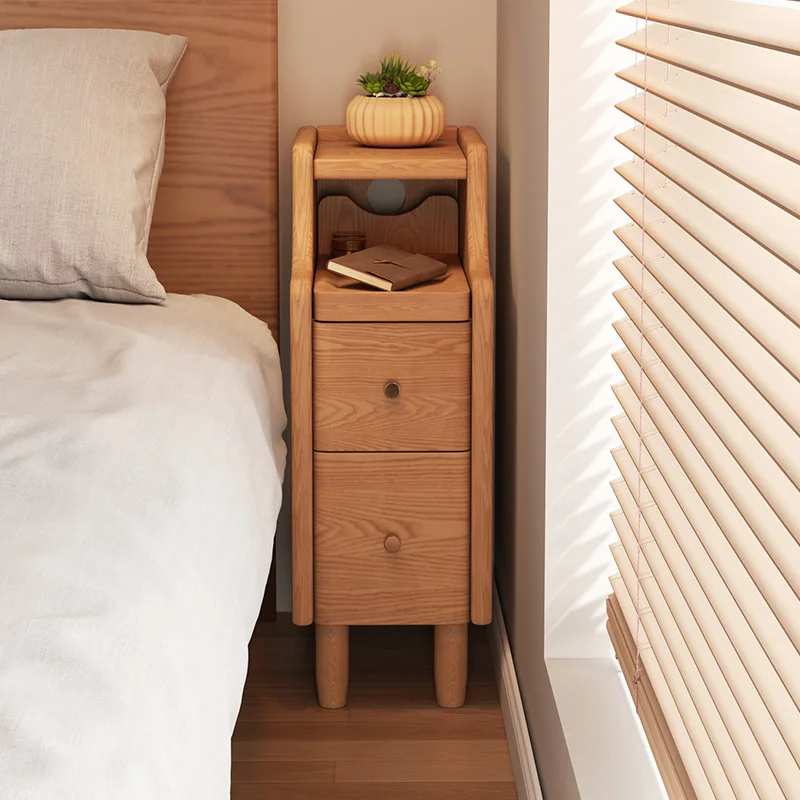 # Solid Wood Multifunctional Bedside Table Household Bedroom Light Luxury High-end New Slit Ultra-narrow Simple Living Room