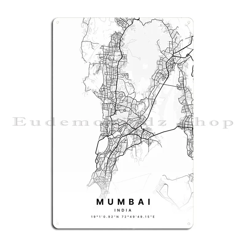 Mumbai Maharashtra India Metal Sign Club Printed Party Painting Living Room Tin Sign Poster