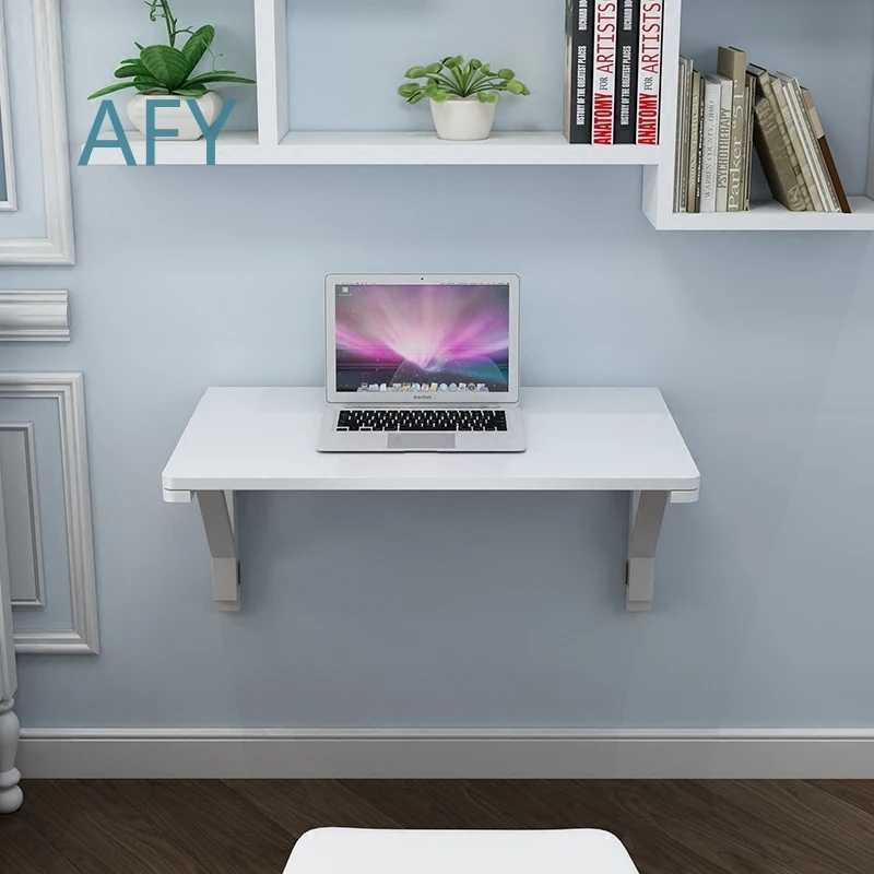Wall-Mounted Folding Solid Wood Desk for Home Office Study Table for Small Space Living Room Bedroom Kitchen Countertop