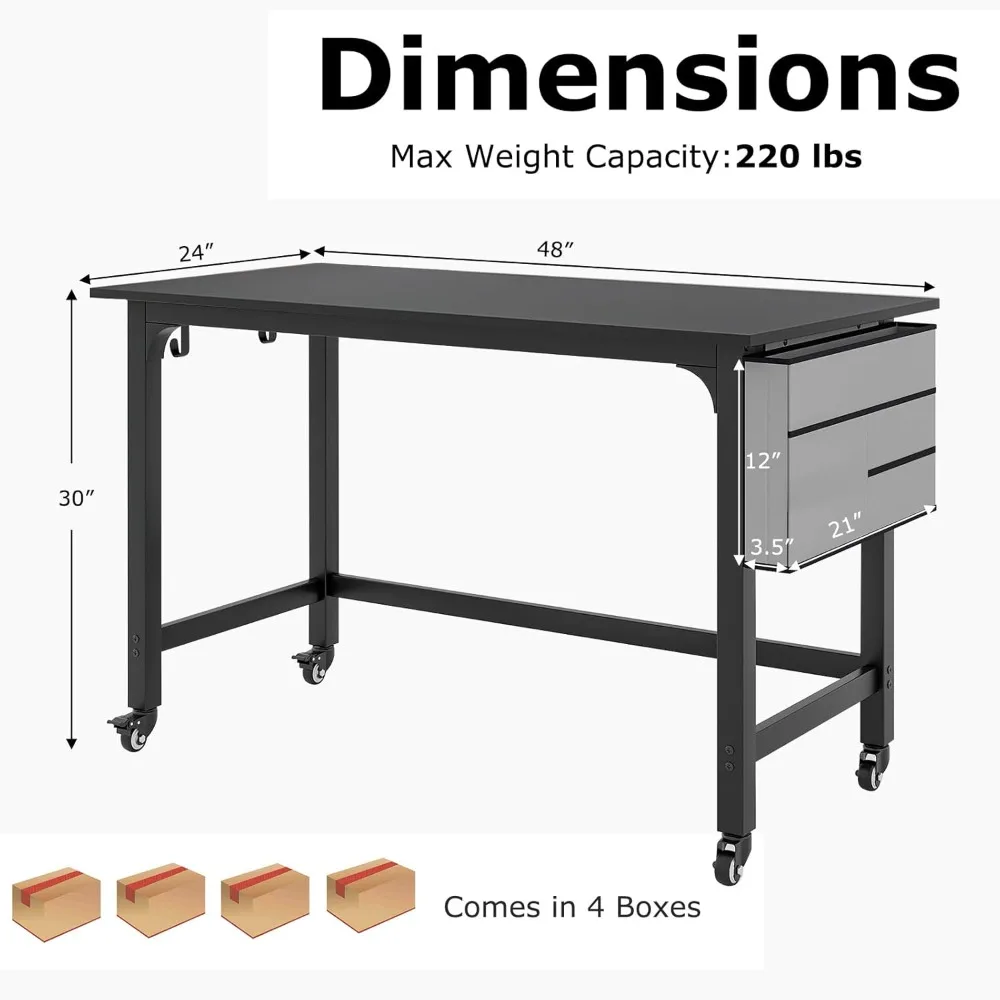 طاولة غرفة الاجتماعات، مكتب كمبيوتر متنقل مع حقيبة تخزين قابلة للإزالة وخطافين تعليقين، طاولة اجتماعات دوارة مع شديدة التحمل