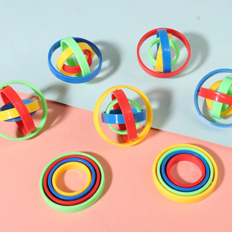 2PCS 3D Infinite Flip Fun Spinning Top Toy Cool Small Tool Fun Stress Relief Gift Children's Gift Bag Filler Colorful Spinning