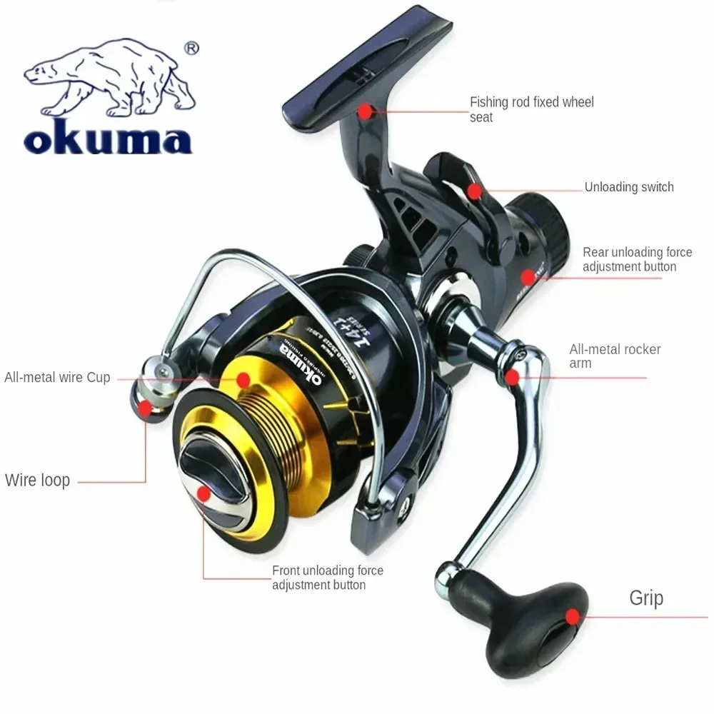 Okuma Angelrolle – rotierende Angelschnurtrommel mit Metallbecher – 22 kg maximale Angellast, geeignet für Modell 3000–8000 – Detail 10