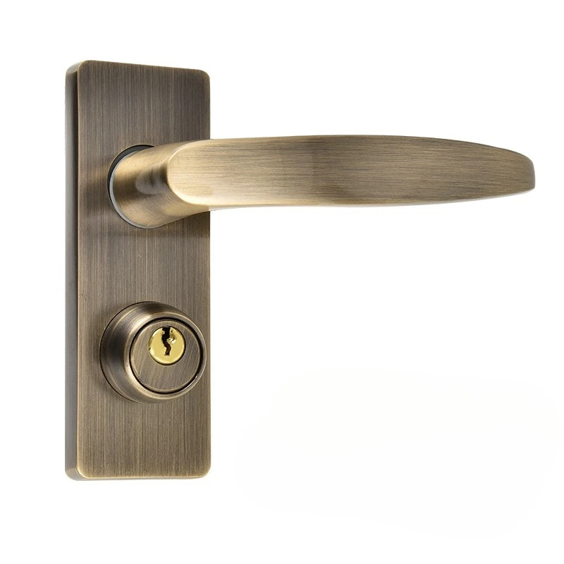 

Дверной замок из чистой меди для спальни, комнаты, ванной комнаты, современный и простой антикварный замок с ручкой