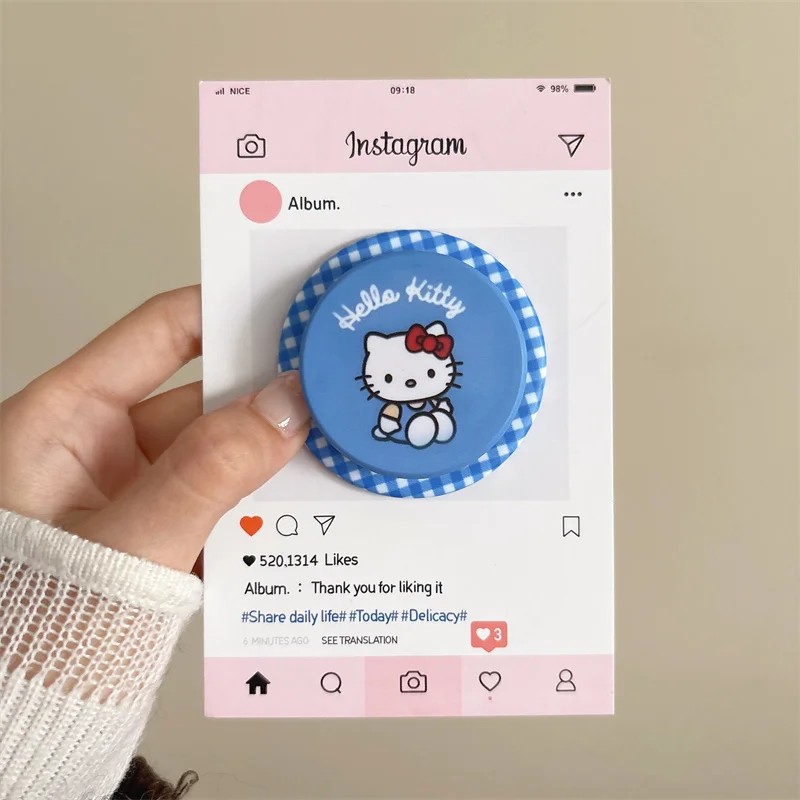 Cute Cartoon Hello Kitty For Magsafe Magnetic Phone Griptok Grip Tok Stand For iPhone Foldable Smooth Holder Case view 5