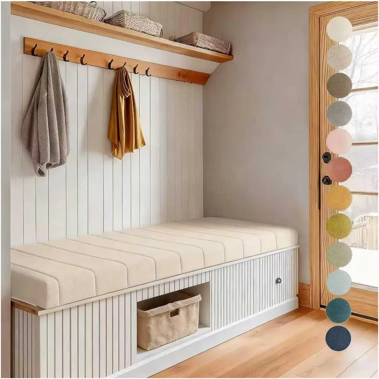 Custom Waterproof Teddy Long Bench Cushion Bay Window Pads Long Mattress Chair Seat Pad Decorative Pads Swings Pads
