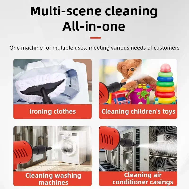 Portable Digital Display Steam Cleaner Handheld High Temp High Pressure Electric Steamer for Kitchen Bathroom Household Deep