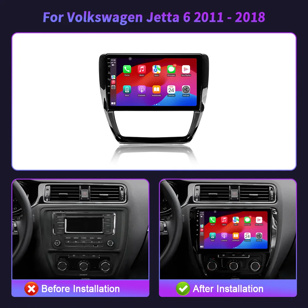 For VW Volkswagen jetta 6 2011-2018 Car Radio Video Android OS WIFI Navigation 4G GPS Bluetooth Multimedia Stereo Touch Screen