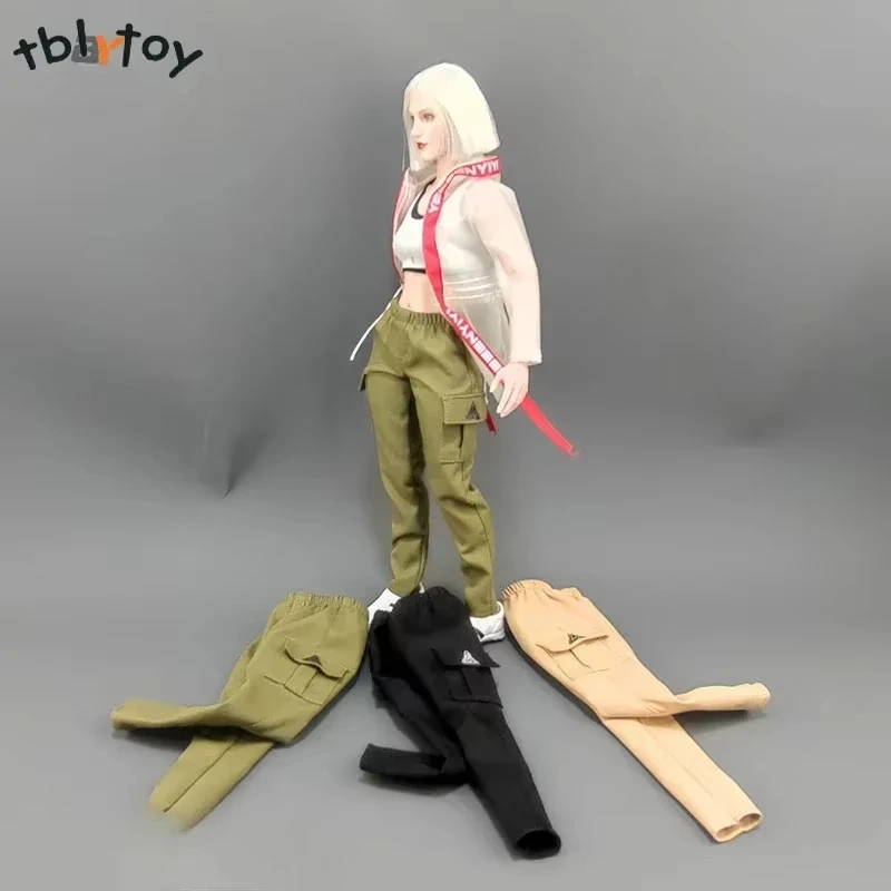 1/6 Scale Female Action Figures Overalls Pants Trousers Sports Vest Sleeve Clothes for 12inch TBL S17 AT201 AT202 Soldier Body