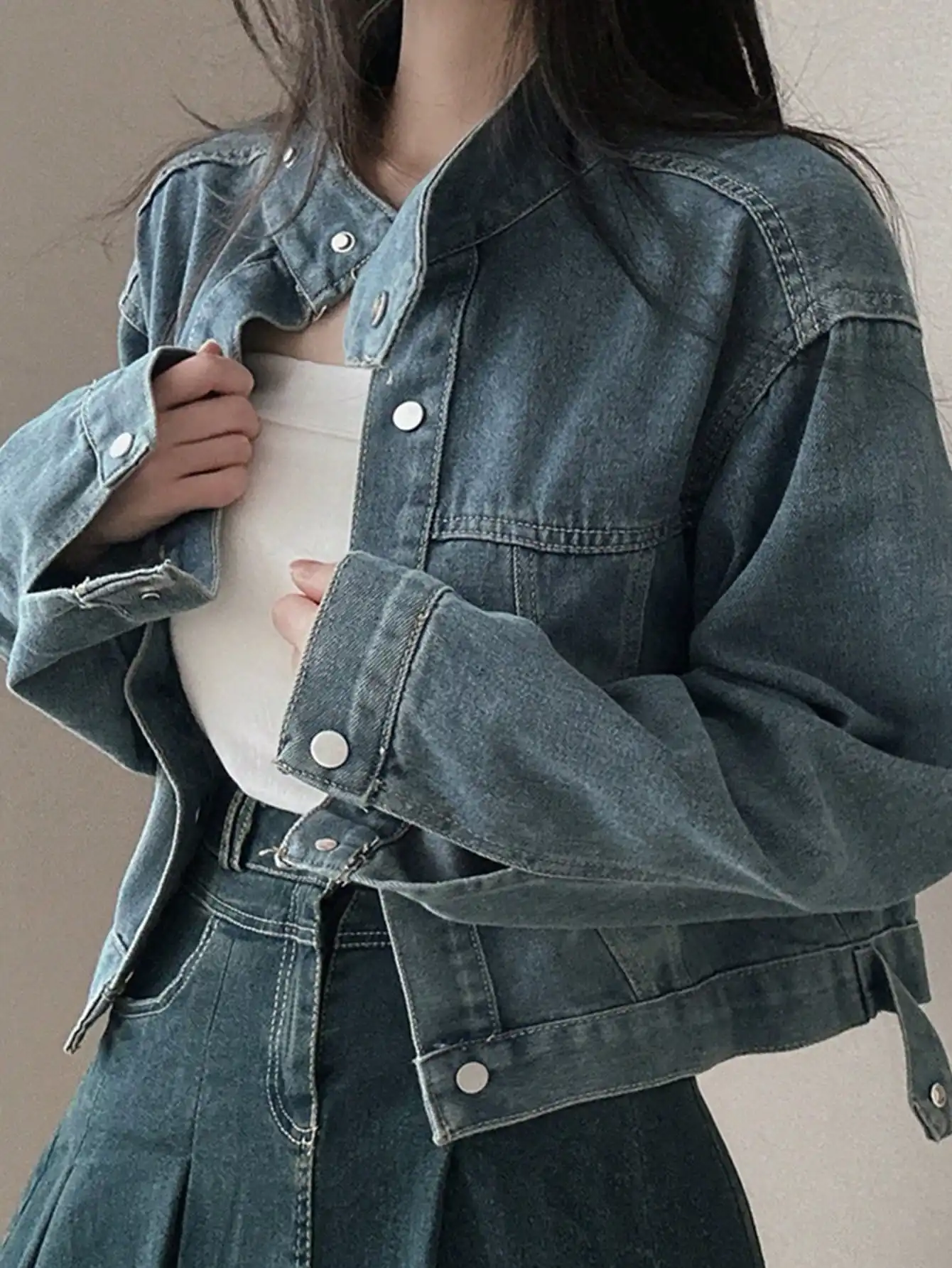 

Hong Kong Style Niche Design Denim Jacket for Women New Autum 2024 Hot Style Fashionable Foreign Style Jacket Top