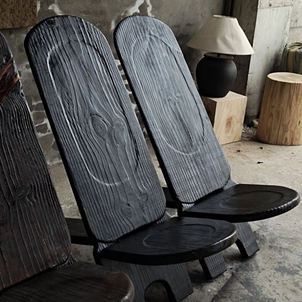 Pure hand-carved wood folding vigil chair coffee chair African tribe fork chair