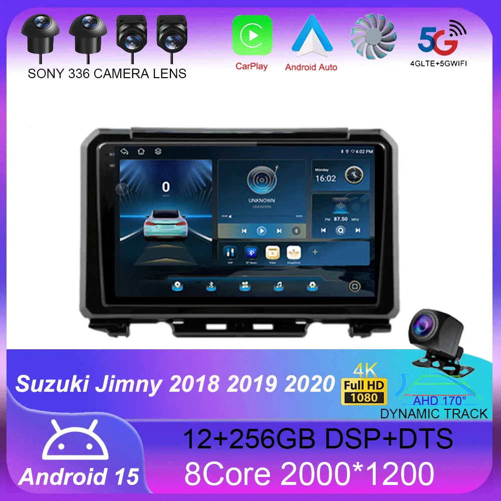 

Автомобильное радио Android 14 Carplay для Suzuki Jimny 2018 2019 2020, мультимедийный видеоплеер, GPS-навигация, DSP, 2Din, DVD, стерео, 4G