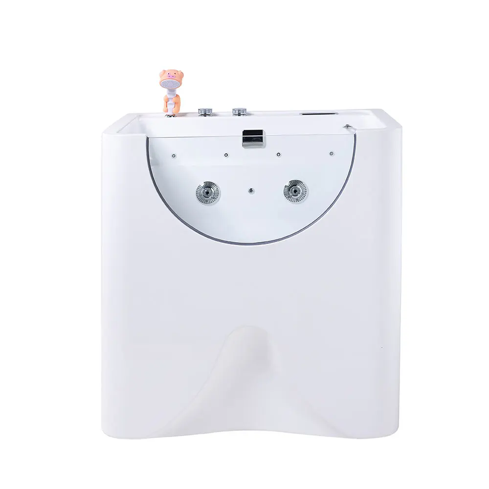 

Modern New Design Freestanding Dog Grooming Bath Tub Pet Spa LED Whirlpool Acrylic Bubbles Massage Pet Bathtub