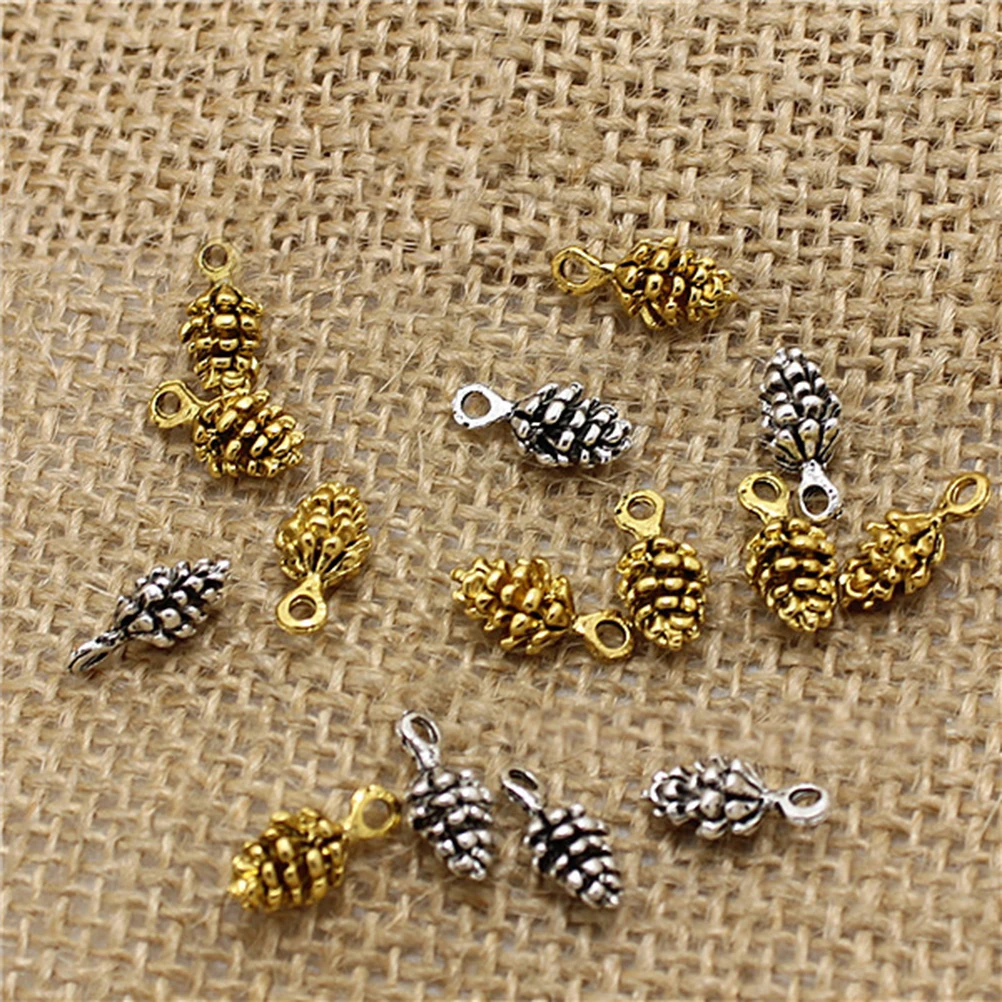 

50 Pcs Pine Cone Pendant Christmas Cones Ornaments Pendants for Necklace Decorate Miss