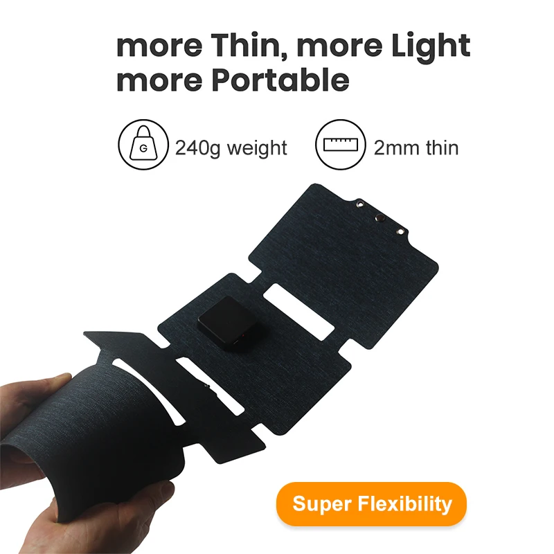 20W ETFE Flexible Foldable Solar Panel with USB-A  USB-C  Port Portable Solar Charger for Outdoor Camping Power Station Blackout