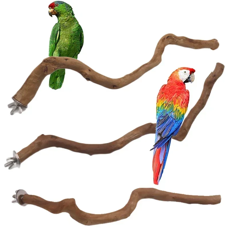 

Natural Parrot Perch Bird Stand Tree Stick, Paw Grinding Fork, Parakeet Climbing, Bird Standing Branches Toys, Birdcage Accessor