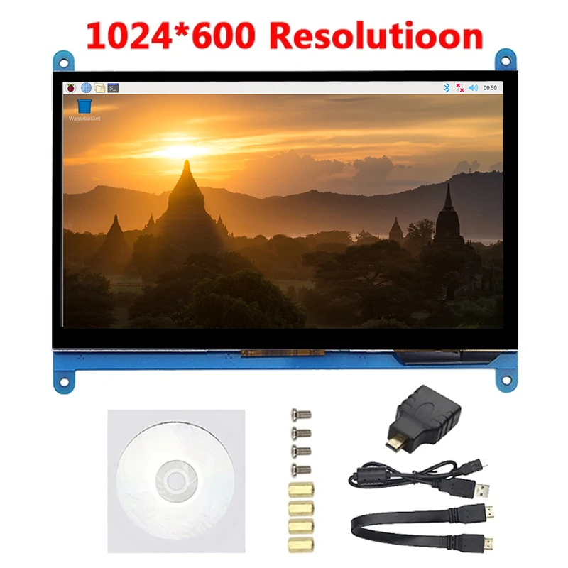 7インチラズベリーパイ4タッチスクリーン1024*600 ips液晶800*480
