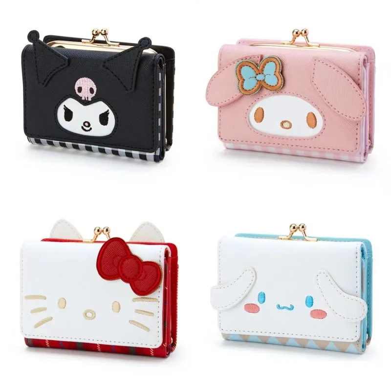 

Милый женский кошелек для монет, маленький кошелек с рисунком аниме My Melody Kuromi Cinnamoroll, мини-кошелек для ключей, кошелек для губной помады, клат...
