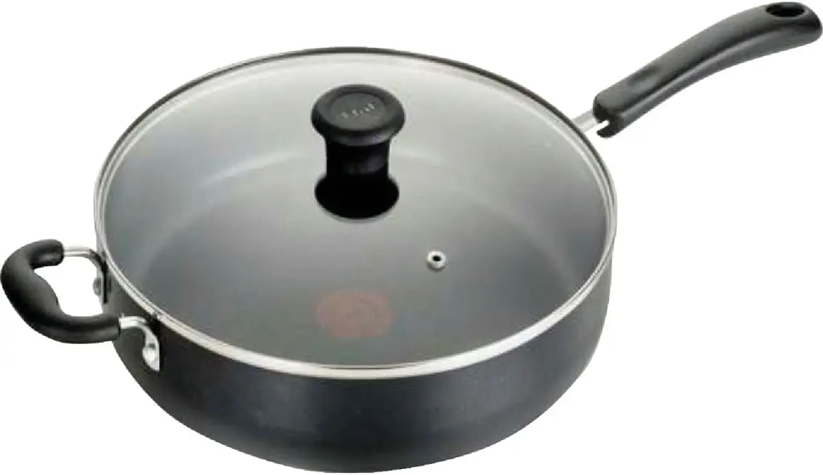 

Specialty Nonstick Saute Pan with Glass Lid 5 Quart, Oven Broiler Safe 350F, Cookware, Deep Frying Pan with Handle, Skillet