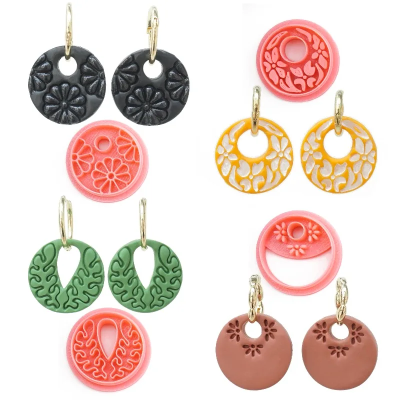 Moule de boucle d'oreille en céramique souple, coupe-argile polymère, bricolage, pendentif de boucle d'oreille, coupe de bijoux, outils de modélisation de poterie