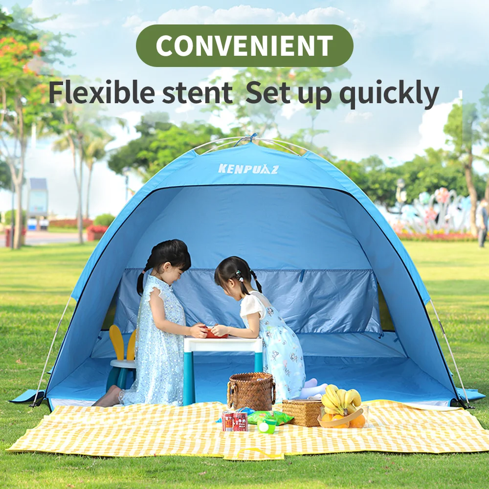 Nieuwe Stijl Strand Waterdichte Familie Tent Kinderen Outdoor Camping Kinderen Tenten Ventileren Snel Opgezet Draagbaar Voor Baby Zon Schaduw