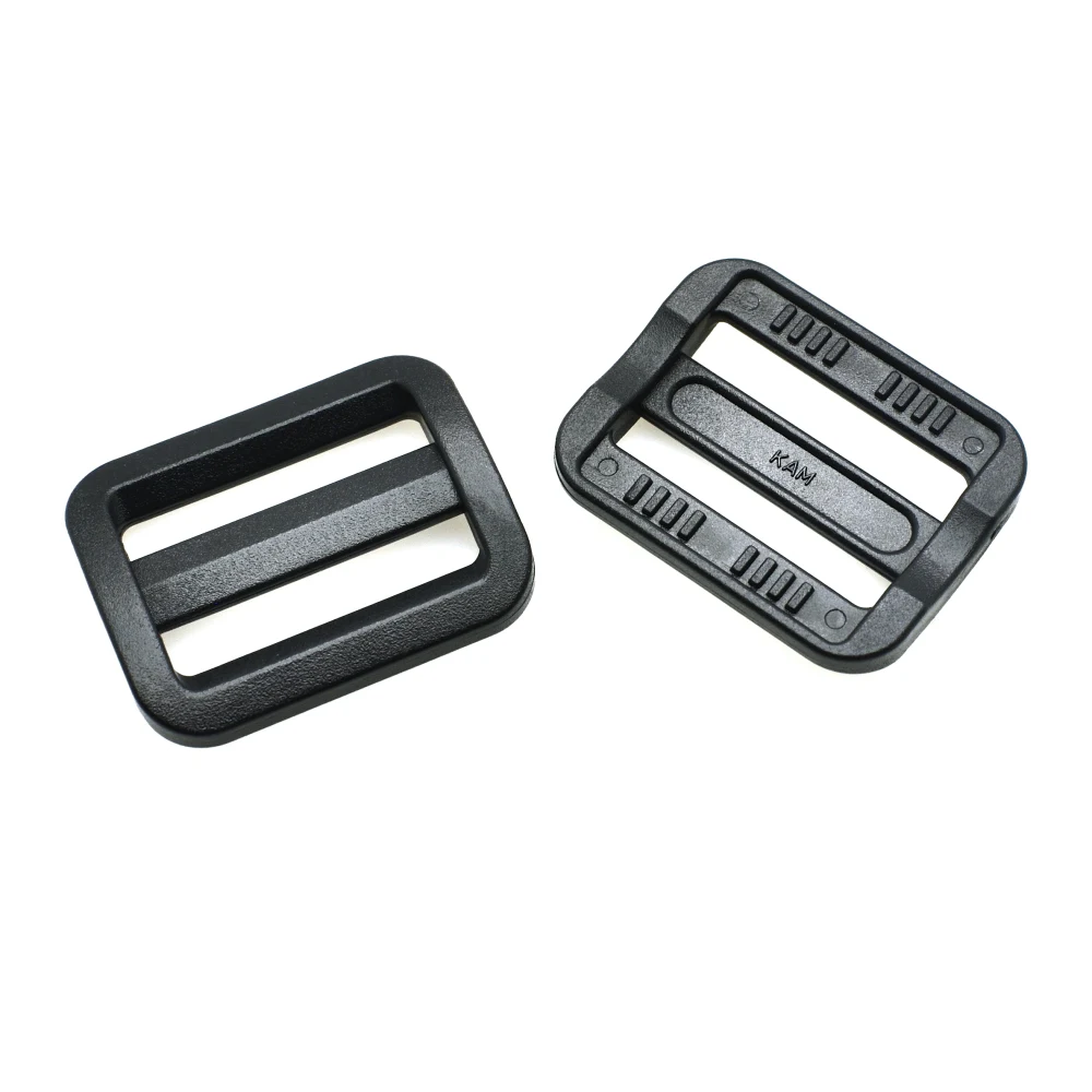 5pcs Plastic Buckle Black Curve Tri-Glide Slider 20mm 25mm 32mm 38mm 50mm Adjustable Buckle for  Belt Suitcase Bags DIY