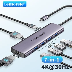 Lemorele USB C 허브 USB 3.0 도킹 스테이션, USB C타입-듀얼 HDMI, 맥북 에어 프로, 아이패드 프로, M2, M1 PC용, 2 가지 확장 기능, TC66