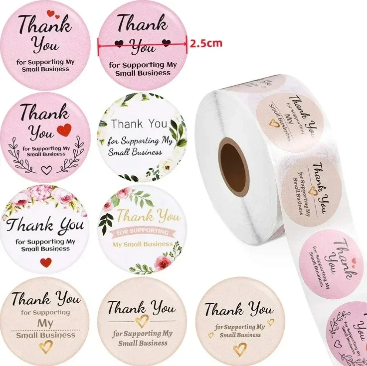 500pcs Roll Flowers Blank Labels Kitchen Handwritten Date Stickers for Food Storage Sealing Gift Decoration 3x5cm