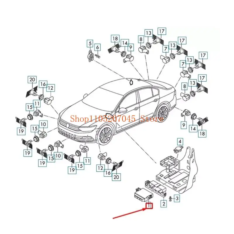 37cd Parking Assist System Module for Golf 7 MK7 5QA919298 Car Automatic Parking Assist System Control Unit Replacement Part