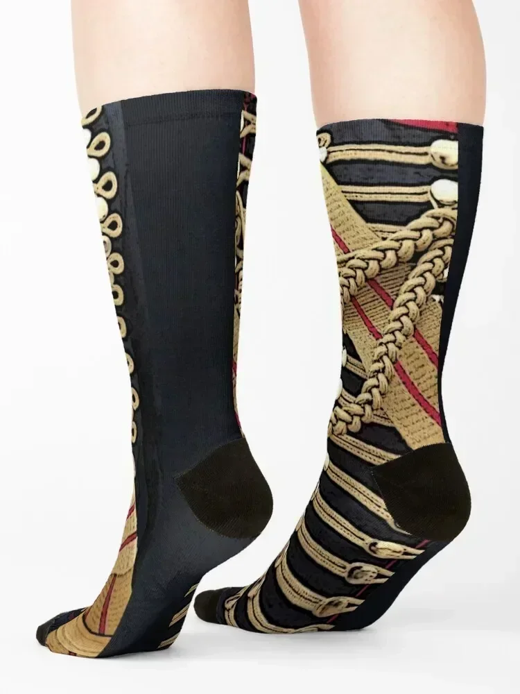 Simulated uniform; blue Hussar jacket with gold trim. Socks happy New year's funny gift kids Socks Male Women's